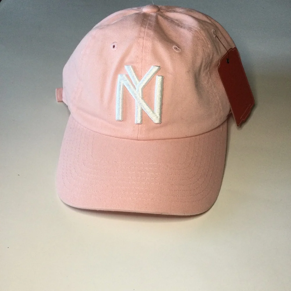 AMERICAN NEEDLE NEW YORK YANKEES LOGO BASEBALL CAP PINK OS ADJUSTABLE NWT